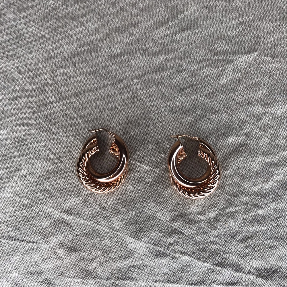 Bronzo Italia Rose chunky cable hoops